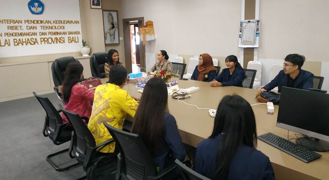 Balai Bahasa Provinsi Bali Menyambut Hangat Kedatangan Mahasiswa Magang Dari Universitas Udayana