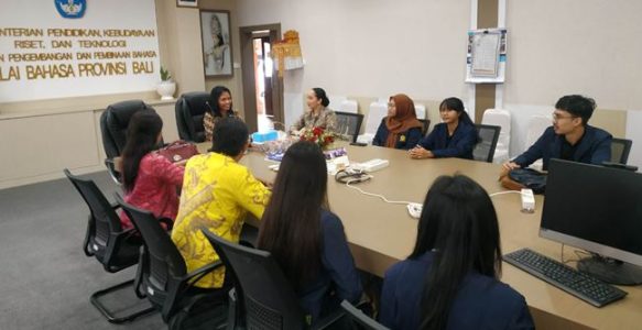 Balai Bahasa Provinsi Bali Menyambut Hangat Kedatangan Mahasiswa Magang Dari Universitas Udayana